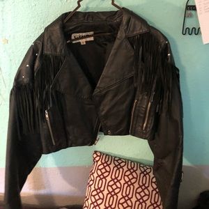 black leather jacket | worn once